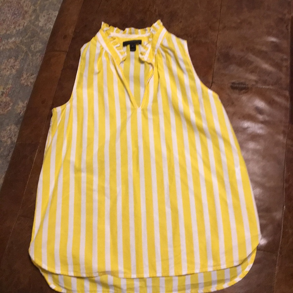 J crew yellow and white stripe top
